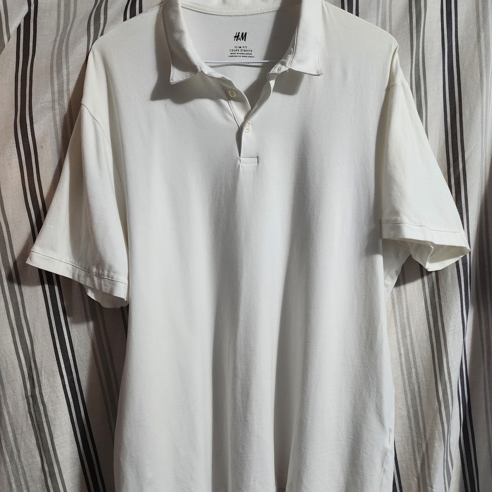 H&M Men's Classic Ivory Polo Shirt